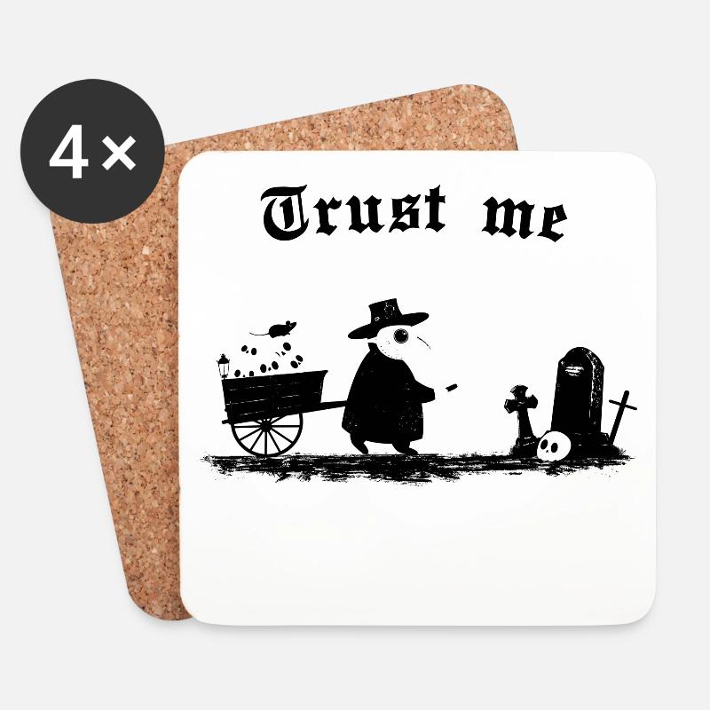 Black Death - Trust me I'm a doctor - Untersetzer (4er-Set) - Weiß