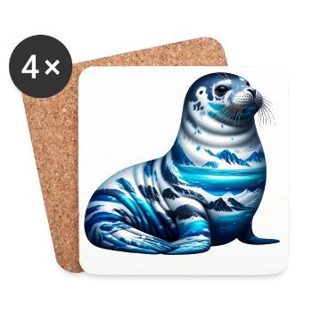 Seal - Coasters (set of 4) - white - Front