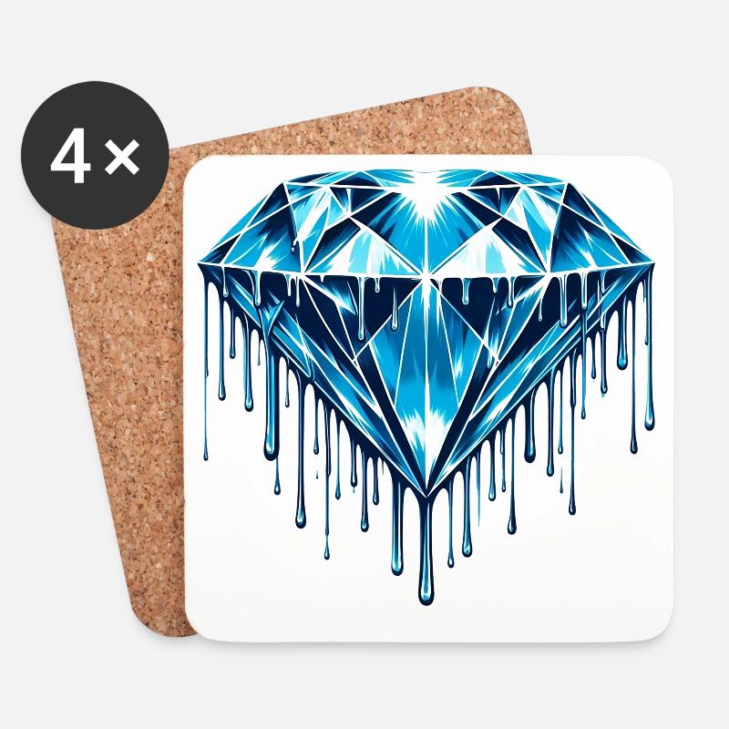 Diamant - Untersetzer (4er-Set) - Weiß