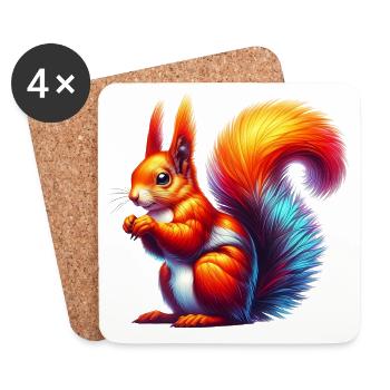 Squirrel - Coasters (set of 4) - white - Front