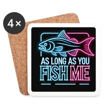 Solange du mich fischst Barsch Design - Untersetzer (4er-Set) - Weiß - Vorne