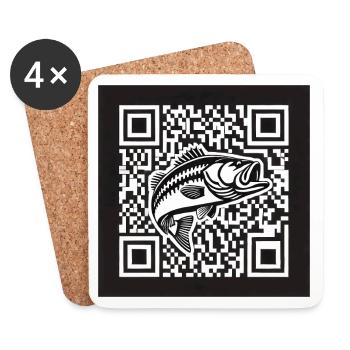 Barsch QR Code Design - Untersetzer (4er-Set) - Weiß - Vorne