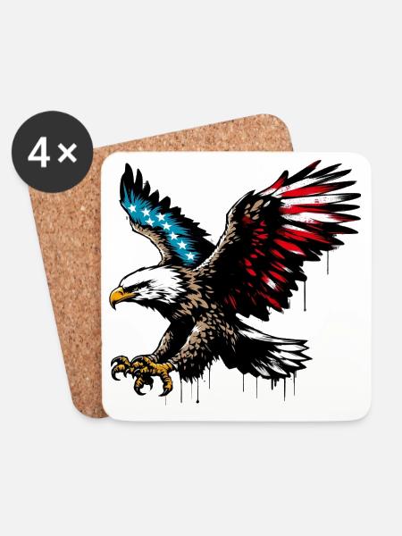Adler - Untersetzer (4er-Set) - Weiß