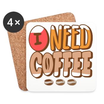 coffee, coffee fan, coffee bean - Coasters (set of 4) - white - Front