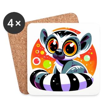 Lemur - Coasters (set of 4) - white - Front