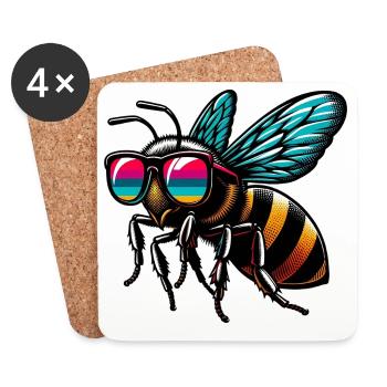 Bee - Coasters (set of 4) - white - Front
