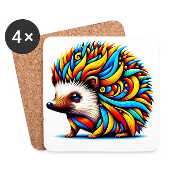 Hedgehog - Coasters (set of 4) - white - Front