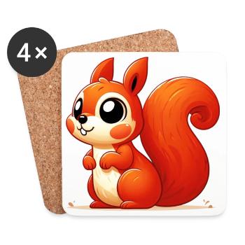 Squirrel - Coasters (set of 4) - white - Front