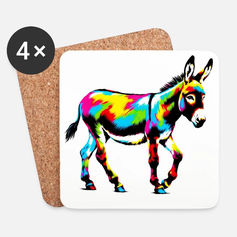 Donkey Mule - Coasters (set of 4) - white