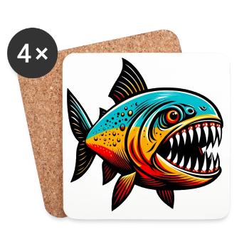 Piranha - Coasters (set of 4) - white - Front