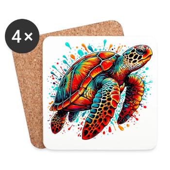 Turtle - Coasters (set of 4) - white - Front