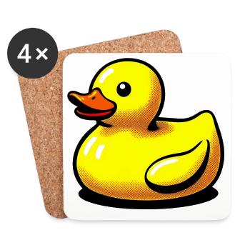 Ente Ente Ente Ente Ente - Untersetzer (4er-Set) - Weiß - Vorne