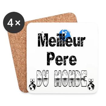 Meilleur Père du Monde - Dessous de verre (lot de 4) - blanc - Devant