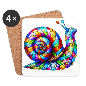 Snail - Coasters (set of 4) - white - Front