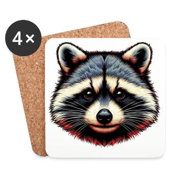 Raccoon - Coasters (set of 4) - white - Front