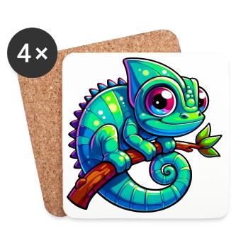 Chameleon - Coasters (set of 4) - white - Front