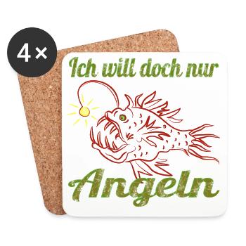 Ein Laternen Fisch - Untersetzer (4er-Set) - Weiß - Vorne