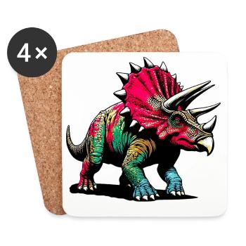 Dinosaure - Dessous de verre (lot de 4) - blanc - Devant