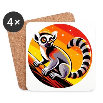 Lemur - Coasters (set of 4) - white - Front