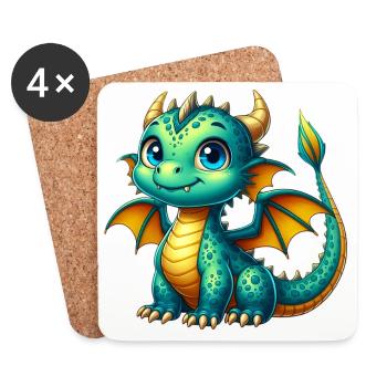 Dragon - Coasters (set of 4) - white - Front