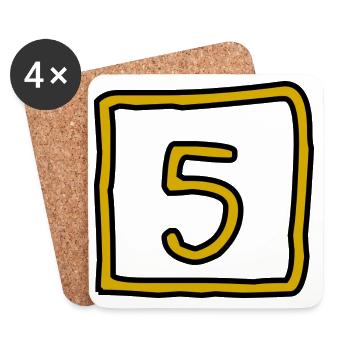 5. ANNIVERSARY. 5 YEARS. 5th ANNIVERSARY - Coasters (set of 4) - white - Front