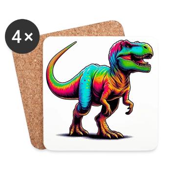 Dinosaurier - Untersetzer (4er-Set) - Weiß - Vorne