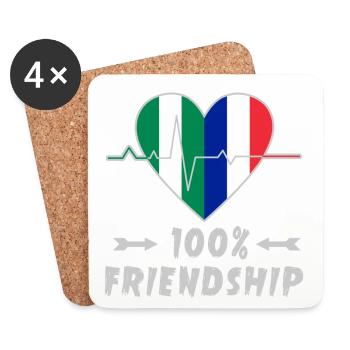 Nigeria and France 100% friendship - Coasters (set of 4) - white - Front