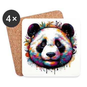 Panda - Untersetzer (4er-Set) - Weiß - Vorne