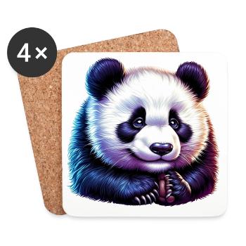 Panda - Untersetzer (4er-Set) - Weiß - Vorne