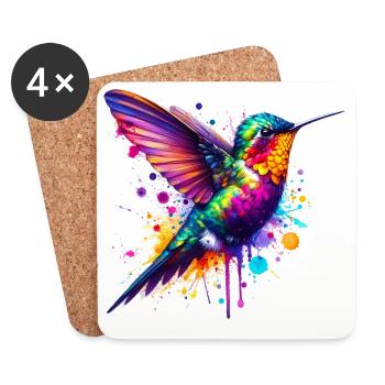 Kolibri - Untersetzer (4er-Set) - Weiß - Vorne