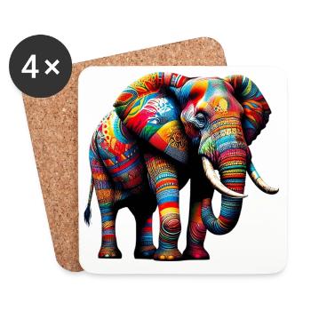 Elephant - Coasters (set of 4) - white - Front