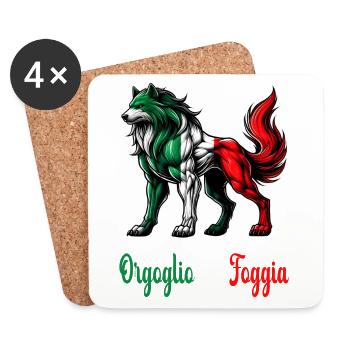 Der stolz von Foggia Italien Flagge - Untersetzer (4er-Set) - Weiß - Vorne