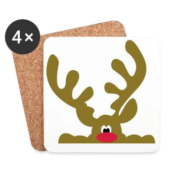 Lustige Geschenke zu Weihnachten - Untersetzer (4er-Set) - Weiß - Vorne
