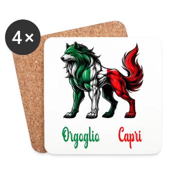 Le drapeau italien de la fierté de Capri - Dessous de verre (lot de 4) - blanc - Devant