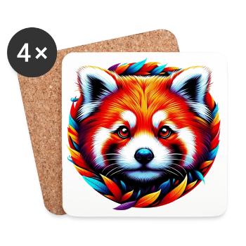 Red panda - Coasters (set of 4) - white - Front
