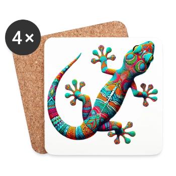 Gecko - Untersetzer (4er-Set) - Weiß - Vorne