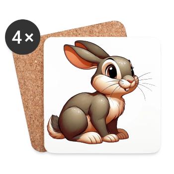 Rabbit - Coasters (set of 4) - white - Front
