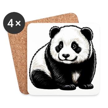 Panda - Untersetzer (4er-Set) - Weiß - Vorne