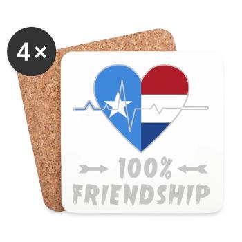 Somalia und Niederlande 100% Freundschaft - Untersetzer (4er-Set) - Weiß - Vorne