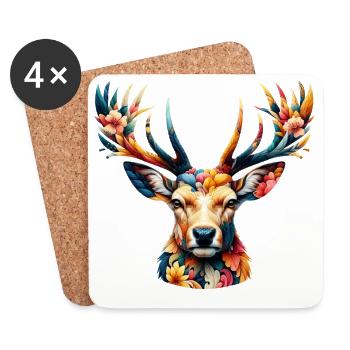 Deer - Coasters (set of 4) - white - Front
