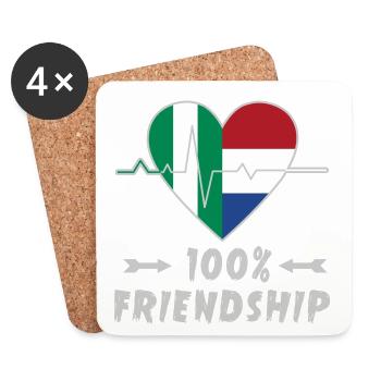 Nigeria and the Netherlands 100% friendship - Coasters (set of 4) - white - Front