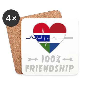 Gambia and Netherlands 100% friendship - Coasters (set of 4) - white - Front