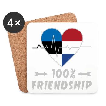 Estonia and the Netherlands 100% friendship - Coasters (set of 4) - white - Front