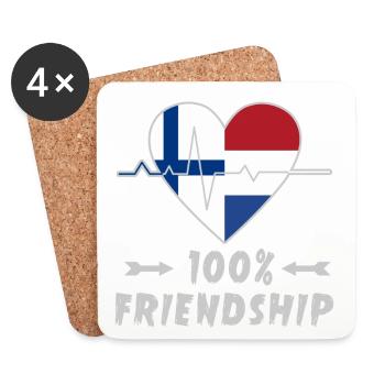 La Finlande et les Pays-Bas : amitié à 100 % - Dessous de verre (lot de 4) - blanc - Devant