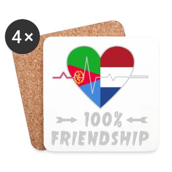 Eritrea and Netherlands 100% friendship - Coasters (set of 4) - white - Front