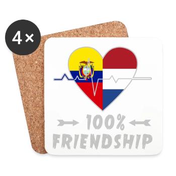 Ecuador und Niederlande 100% Freundschaft - Untersetzer (4er-Set) - Weiß - Vorne