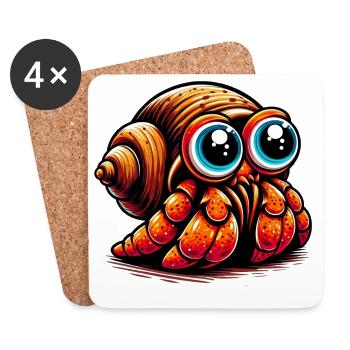 Hermit crab - Coasters (set of 4) - white - Front