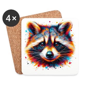 Raccoon - Coasters (set of 4) - white - Front