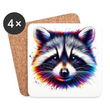 Raccoon - Coasters (set of 4) - white - Front