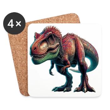 Dinosaure - Dessous de verre (lot de 4) - blanc - Devant